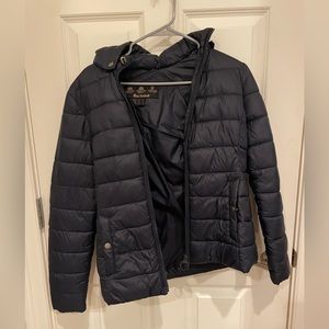Navy Barbour puffer jacket